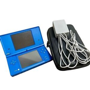 Nintendo DS Blue Handheld‎ Console System W/ Cord Case CYR-001 US Tested, Works